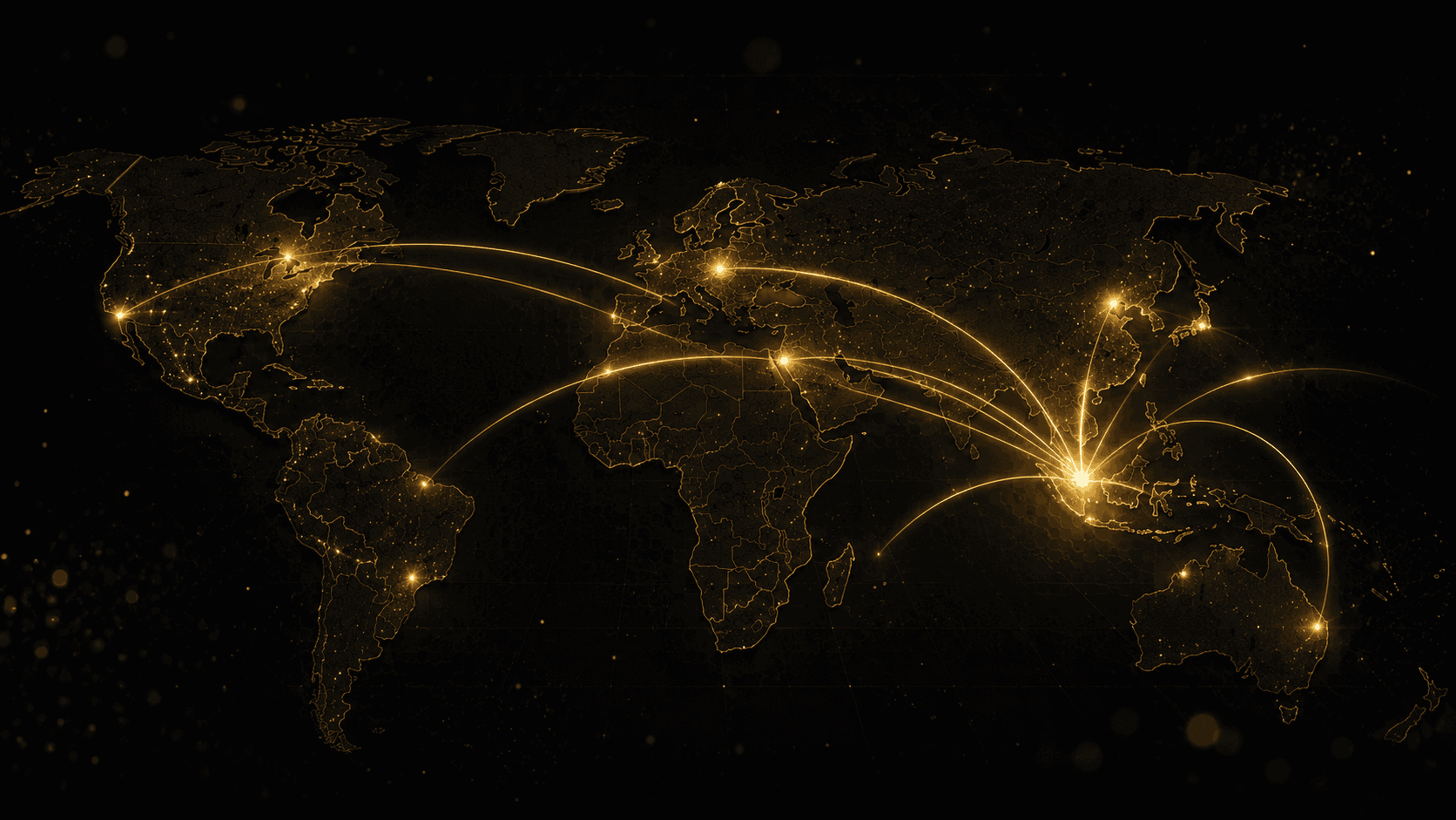 Dark world map with Malaysia delivery lines